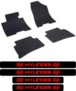Covorase Hyundai Tucson, SUV, din 07.2015 - 09.2020 si set 4 stickere protectie praguri Hyundai accesorii pentru autoturismul tau - masina v3623
