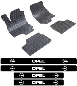 Covorase Opel Astra G, Sedan, din 1998 - 2009 si set 4 stickere protectie praguri Opel accesorii pentru autoturismul tau - masina v3703