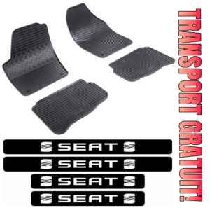 Covorase Seat Cordoba II, Sedan, din 2002 - 2009 si set 4 stickere protectie praguri Seat