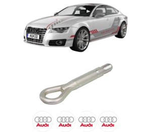 Cui carlig remorcare, tractare auto AUDI A7 Sportback (4KA) din 2017-2023, Otel, Cri-Flo, 4 Stickere cu AUDI - Img 2