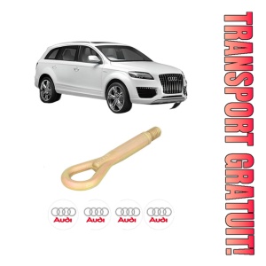 Cui carlig remorcare, tractare auto AUDI Q7 (4LB) din 2006-2015, Otel, Cri-Flo, 4 Stickere cu AUDI