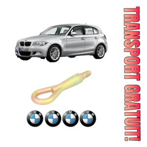 Cui carlig remorcare, tractare auto BMW Seria 1 (E87) din 2004-2011, Otel, Cri-Flo, 4 Stickere cu BMW