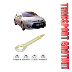 Cui carlig remorcare, tractare auto CITROEN C4 II (NC_) din 2009-2018, Otel, Cri-Flo, 4 Stickere cu CITROEN