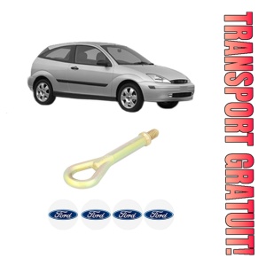 Cui carlig remorcare, tractare auto FORD FOCUS I (DAW, DBW) din 1998-2007, Otel, Cri-Flo, 4 Stickere cu FORD