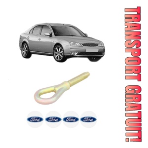 Cui carlig remorcare, tractare auto FORD MONDEO III (B5Y) din 2000-2007, Otel, Cri-Flo, 4 Stickere cu FORD