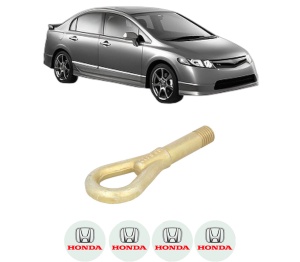 Cui carlig remorcare, tractare auto HONDA CIVIC VIII Saloon (FD, FA) din 2005-2012, Otel, Cri-Flo, 4 Stickere cu HONDA - Img 2