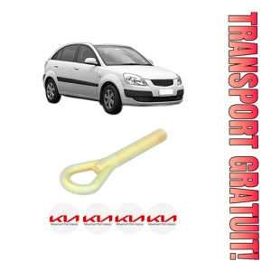 Cui carlig remorcare, tractare auto KIA RIO II (JB) din 2005-2011, Otel, Cri-Flo, 4 Stickere cu KIA