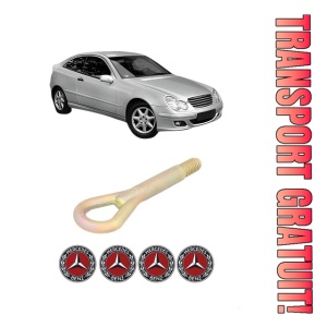 Cui carlig remorcare, tractare auto MERCEDES-BENZ C-CLASS Coupe (CL203) din 2001-2008, Otel, Cri-Flo, 4 Stickere cu MERCEDES-BENZ