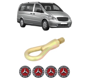 Cui carlig remorcare, tractare auto MERCEDES-BENZ VITO Bus (W639) din 2003-2014, Otel, Cri-Flo, 4 Stickere cu MERCEDES-BENZ - Img 2