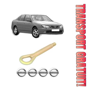 Cui carlig remorcare, tractare auto NISSAN PRIMERA (P11) din 1996-2001, Otel, Cri-Flo, 4 Stickere cu NISSAN