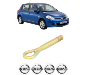 Cui carlig remorcare, tractare auto NISSAN TIIDA Hatchback (C11) din 2004-2011, Otel, Cri-Flo, 4 Stickere cu NISSAN - Img 2