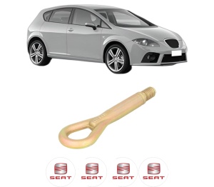 Cui carlig remorcare, tractare auto SEAT LEON (1P1) din 2005-2012, Otel, Cri-Flo, 4 Stickere cu SEAT - Img 2