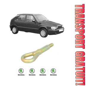 Cui carlig remorcare, tractare auto SKODA FELICIA II (6U1) din 1998-2001, Otel, Cri-Flo, 4 Stickere cu SKODA