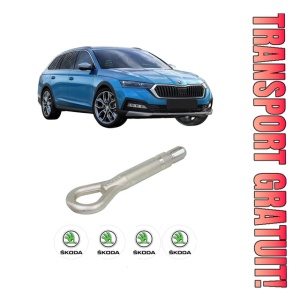 Cui carlig remorcare, tractare auto SKODA Octavia IV (NX3, NN3, PV3) din 2020-2021, Otel, Cri-Flo, 4 Stickere cu SKODA