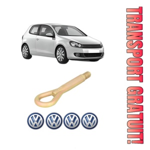 Cui carlig remorcare, tractare auto Volkswagen GOLF VI (5K1) din 2008-2013, Otel, Cri-Flo, 4 Stickere cu Volkswagen