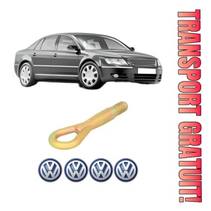 Cui carlig remorcare, tractare auto Volkswagen PHAETON (3D1, 3D2, 3D3, 3D4, 3D6, 3D7, 3D8, 3D9) din 2002-2006, Otel, Cri-Flo, 4 Stickere cu Volkswagen