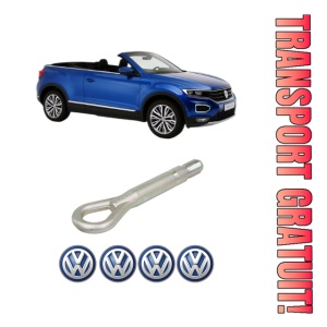 Cui carlig remorcare, tractare auto Volkswagen T-ROC Convertible (AC7, AC8) din 2019-2020, Otel, Cri-Flo, 4 Stickere cu Volkswagen