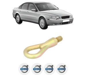 Cui carlig remorcare, tractare auto VOLVO S80 I (184) din 1998-2006, Otel, Cri-Flo, 4 Stickere cu VOLVO - Img 2