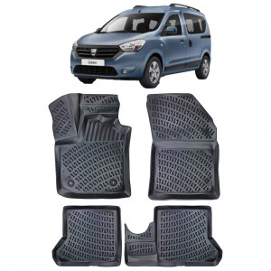 Dacia Dokker 2012- Set 4 covorase auto din cauciuc tip tavita premium line 3D accesorii pentru autoturismul tau - masina v242214