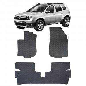 Dacia Duster (2010-2017) Set 3 covorase auto cauciuc Exclusive Line pentru