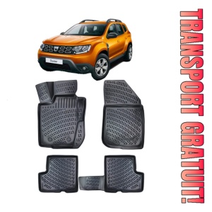 Dacia Duster 4X2 2018-2022 Set 4 covorase auto din cauciuc tip tavita premium line 3D