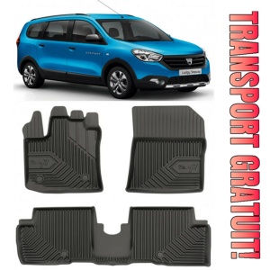 Dacia Lodgy Din 07.2012 - Prezent, Combi , Set Covorase Auto Tip Tavita Premium 3D, din cauciuc