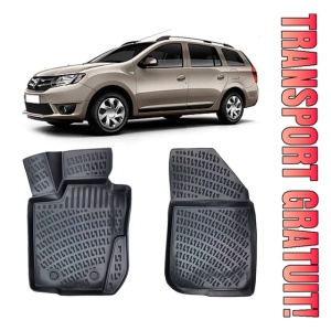 Dacia Logan II Mcv 2012-2021 Set 2 Covorase Auto (Fata) Cauciuc Tip tavita Premium Line 3D
