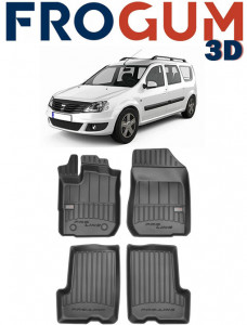 Dacia Logan II Mcv Din 01.2007 - 08.2013, Combi , Set Covorase Auto Tip Tavita Premium 3D, din cauciuc accesorii pentru autoturismul tau - masina v161516