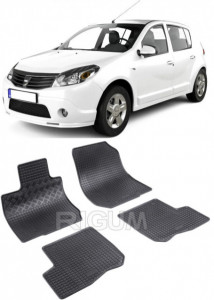 Dacia Sandero fabricat din 2007 - 2013, set covorase auto dedicate, din cauciuc 100% Premium accesorii pentru autoturismul tau - masina v157562