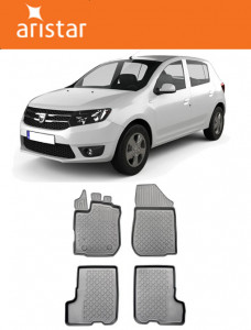 Dacia Sandero II, Hatchback, Din 12.2012 - 12.2020 , Set Covorase Auto Tip Tavita Premium 3D, din cauciuc accesorii pentru autoturismul tau - masina v174521