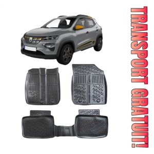 Dacia Spring Electric 2022-2025 Set 4 covorase auto din cauciuc tip tavita premium line 3D