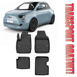Fiat 500 Hybrid Din 02.2020 - Prezent, Hatchback , Set Covorase Auto Tip Tavita Premium 3D, din cauciuc