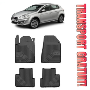 Fiat Bravo II Din 04.2007 - 07.2014, Hatchback , Set Covorase Auto Tip Tavita Premium 3D, din cauciuc
