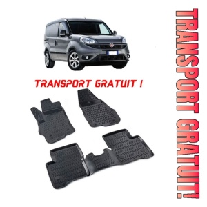 Fiat Doblo (Facelift) 2015-2022 Set 4 covorase auto din cauciuc tip tavita premium line 3D - Transport Gratuit!