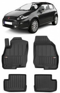 Fiat Punto Evo Din 2005 - 2018, Hatchback , Set Covorase Auto Tip Tavita Premium 3D, din cauciuc accesorii pentru autoturismul tau - masina v163012