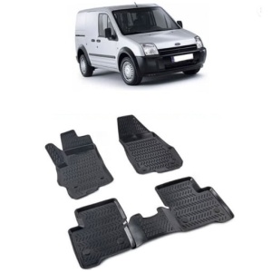 Ford Connect I 2002-2013 Set 2 Covorase Auto (Fata) Cauciuc Tip tavita Premium Line 3D - Transport Gratuit! - Img 2