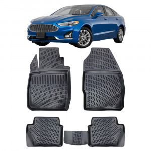 Ford Fusion 2002-2012 Set 4 covorase auto din cauciuc tip tavita premium line 3D