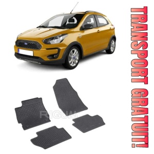 Ford Ka+, Hatchback, fabricat din 09.2017 - Prezent, set covorase auto dedicate, din cauciuc 100% Premium