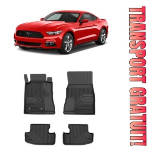Ford Mustang Din 2014 - Prezent, Coupe , Set Covorase Auto Tip Tavita Premium 3D, din cauciuc