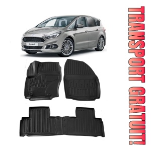 Ford S-Max (2006-2014) Sisteme FIXare Ovale Set covorase auto cauciuc G.Modern Line 3D