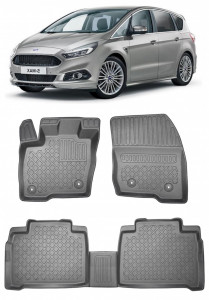 Ford S-Max II, Van, Din 09.2015 - Prezent , Set Covorase Auto Tip Tavita Premium 3D, din cauciuc accesorii pentru autoturismul tau - masina v174883