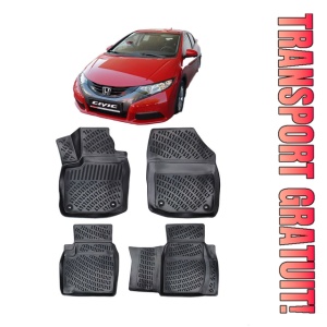Honda Civic hatckbackix 2011-2016 Set 4 covorase auto din cauciuc tip tavita premium line 3D