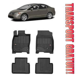 Honda CIVIc X Din 03.2017 - 10.2022, Hatchback , Set Covorase Auto Tip Tavita Premium 3D, din cauciuc