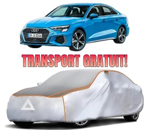 Husa Prelata Antigrindina Auto AUDI A3 Limousine (8YS, 8YM) din 2020-2022, Protectie auto contra intemperiilor la grindina, Waterproof, 4x Stickere auto AUDI