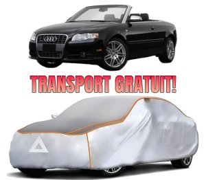 Husa Prelata Antigrindina Auto AUDI A4 B7 Convertible (8HE) din 2005-2009, Protectie auto contra intemperiilor la grindina, Waterproof, 4x Stickere auto AUDI