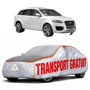Husa Prelata Antigrindina Auto AUDI Q7 (4LB) din 2006-2015, Protectie auto contra intemperiilor la grindina, Waterproof, 4x Stickere auto AUDI