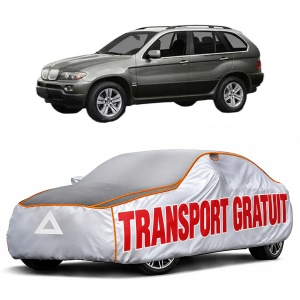 Husa Prelata Antigrindina Auto BMW Seria X5 (E53) din 2000-2006, Protectie auto contra intemperiilor la grindina, Waterproof, 4x Stickere auto BMW