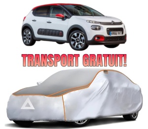 Husa Prelata Antigrindina Auto CITROEN C3 III (SX) din 2016-2018, Protectie auto contra intemperiilor la grindina, Waterproof, 4x Stickere auto CITROEN