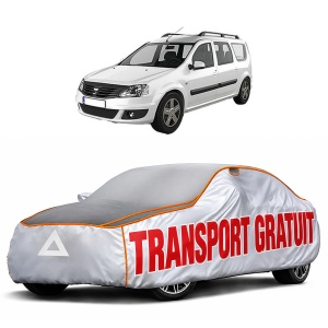 Husa Prelata Antigrindina Auto DACIA LOGAN MCV II din 2013-2019, Protectie auto contra intemperiilor la grindina, Waterproof, 4x Stickere auto DACIA