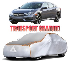 Husa Prelata Antigrindina Auto HONDA CIVIC X Hatchback (FC_, FK_) din 2017-2022, Protectie auto contra intemperiilor la grindina, Waterproof, 4x Stickere auto HONDA